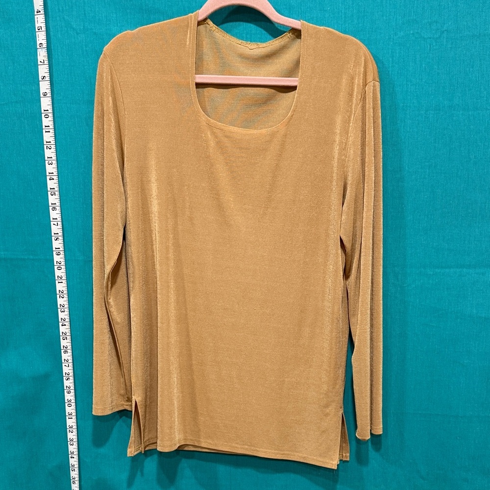 Source Unknown Classic Tan Long Sleeve Top